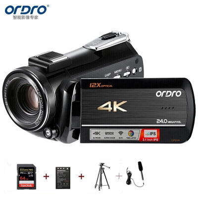 欧达(ORDRO)实用直播版 4K摄像机专业直播录像机家用手持DV光学变焦高清数码摄影机vlog短视频会议 AC5