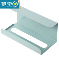 敬平厨房纸巾架免打孔铁艺用纸架 家用餐巾纸挂架橱柜门抽纸盒壁挂式 蓝色1个纸巾盒