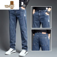 YANXU牛仔裤男夏季直筒宽松2023新款蓝色男裤复古休闲长裤子男士款