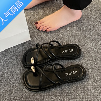 SUNTEK法式网红拖鞋女夏外穿2023新款平底套趾凉拖海边沙滩罗马凉鞋