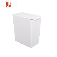 三维工匠ins风简约纯白色学生宿舍桌面翻盖垃圾桶垃圾筒带盖迷你小号纸篓