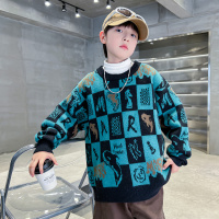 儿童装男童冬装加厚毛衣新款男孩冬季水貂绒针织衫大童秋冬款