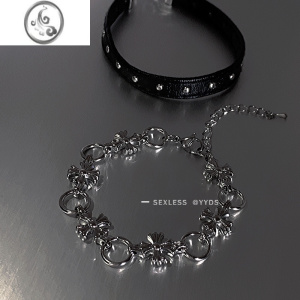 JiMiyyds无性别主义!两戴式十字花项链女choker颈链毛衣链设计感小众 两戴式十字花颈链拆分可当手链