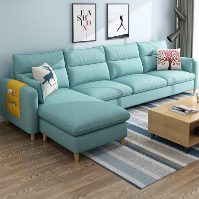 兰秀家居沙发小户型现代科技布艺沙发网红款北欧客厅三人位懒人日式简约可拆洗组合沙发