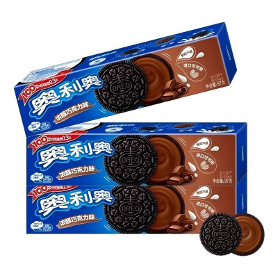 奥利奥浓醇巧克力味夹心饼干97g*3盒 独立小包装下午茶早餐儿童