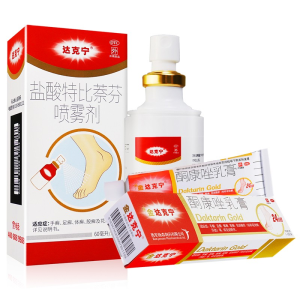 [水泡型]达克宁盐酸特比萘芬喷雾剂60毫升+金达克宁15g 手癣 足癣 体癣 股癣 花斑癣 外用 癣症
