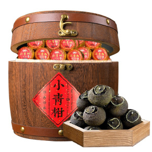 源御露(Yuan Yu Lu)新会小青柑陈皮宫廷普洱茶500g散装熟茶黑茶木桶茶叶礼盒装