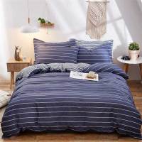 安居先森40支纱高支高密全棉印花单人床三件套活性印染员工宿舍常用0.9米床/1.2米床床上用品三件套D1413