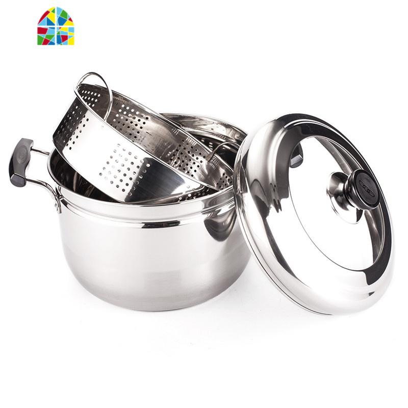 封后不锈钢锅单双层一二电磁炉煤气炉家用小24cm多功能蒸煮专两用蒸锅 FENG 26cm(带蒸笼)一层适合4-5人加厚复