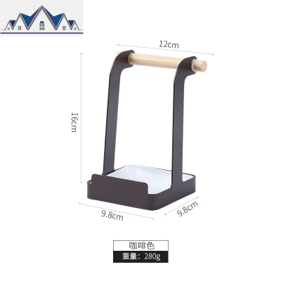 厨房用品坐式煲盖锅盖架欧式免钉不锈钢案菜板砧板架带接水盘挂架 三维工匠收纳层架