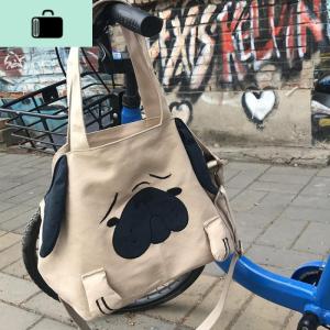 可爱卡通法斗帆布包旅游休闲购物袋潮单肩包收纳包袋手提包斜挎包NEW LAKE 黄色女士单肩包 黄色