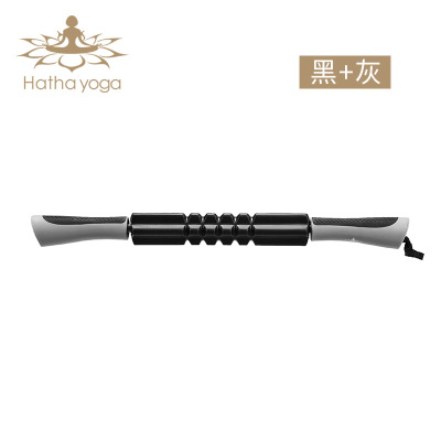 哈达深层肌肉放松狼牙运动棒滚轴齿轮健身瑜伽棒男女按摩棒黑色+灰色