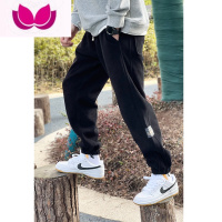 七斓裤子男春款潮流休闲裤男宽松百搭款雪尼尔九分裤运动裤男束脚