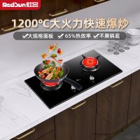 红日(RedSun)红外线燃气灶家用双灶台嵌两用节能大火力节能省气煤气灶炉灶EM308BP 天然气
