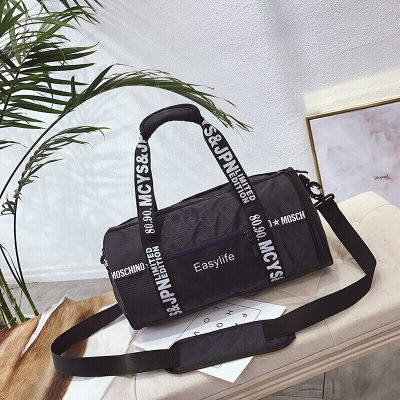新款运动包男斜挎手提背包大容量行李袋干湿分离健身包女单肩训练包潮-定制黑色中黑色中