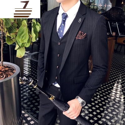 NEWLAKE新郎西服套装男装结婚礼服装伴郎职业商务正装韩版帅气修身小西装