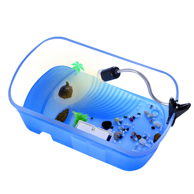 乌龟缸带晒台排水口别墅造景水陆巴西龟乌龟盆养龟的缸家用饲养缸