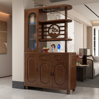 青木川 中式实木酒柜鞋柜一体靠墙客厅入户进门口玄关隔断屏风双面正对门2025新款简约现代