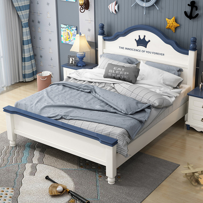 百冠环球 儿童床 实木儿童床男孩单人床1.5米小孩储物1.2床青少年学生卡通1.35米床