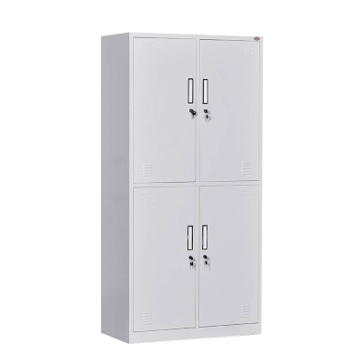 广亿隆更衣柜钢制储物碗柜带锁铁皮柜存放柜四门