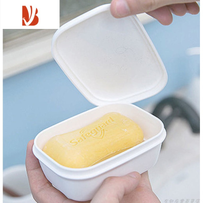 三维工匠皂盒带盖旅行创意香皂盒便携浴室沥水洁面皂盒手工收纳香皂盒 長方形一个装