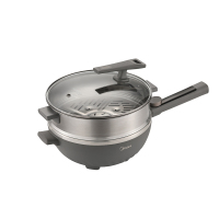 美的(Midea)火锅电炒锅专用锅电火锅速沸电锅一体多功能锅电煮锅带蒸笼火锅5.5L大容量MC-HCG3215