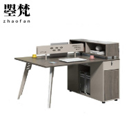 曌梵办公桌双人位1.38米+高柜套