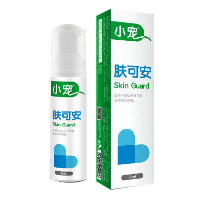 小宠肤可安宠物皮毛消毒免洗泡沫皮肤犬猫泪痕清洁黑下巴猫藓犬猫通用70ml/瓶