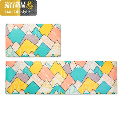 厨房地垫防滑可擦厨房防油防水防摔家用脚垫免洗厨房长条地毯垫子 三维工匠