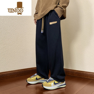 YANXU束脚卫裤男士夏季运动宽松高街潮牌直筒男生九分夏天休闲长款裤子