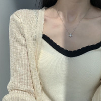 纯银爱心皓石女日常百搭配裙子高级感小项链不掉色气质锁骨链送女朋友老婆情人节七夕生日礼物