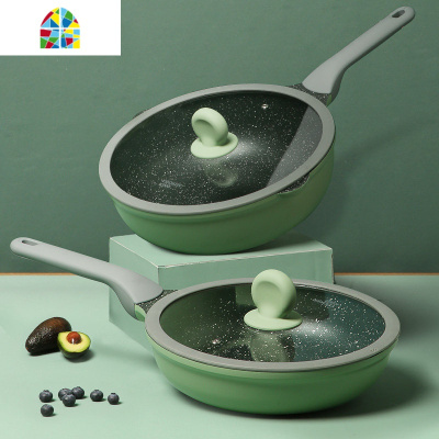 三件套锅具套装家用厨房四件套不粘锅燃气电磁炉专用炒锅 FENGHOU 炒锅30cm(暂不发货)