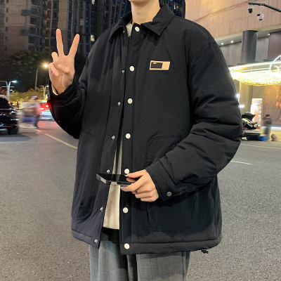 [8.5折价203.9元叠加优惠券]唐狮秋冬季新款衬衫领棉衣男士工装大口袋加厚外套潮牌上衣服