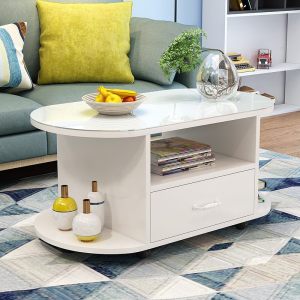 玻璃移动现代个性椭圆形功夫茶几简约客厅小户型经济型多功能创意