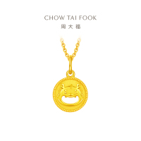 周大福龙年生肖系列 合不"龙"嘴足金黄金吊坠(工费:160计价)EOF1088 七夕礼物