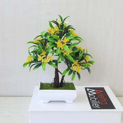 敬平仿真植物假绿植室内装饰品塑料盆栽假花盆景家居工艺品餐桌小摆件罗汉花黄色-