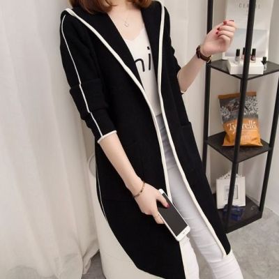 FISHBASKETL连帽毛呢上衣款中长款外套女韩版宽松学生大码百搭呢子大衣毛呢外套