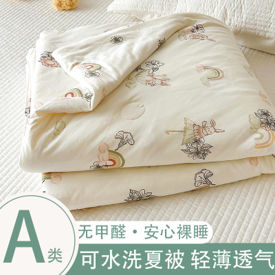 大豆纤维被子薄款夏凉被空调被夏季儿童幼儿园小被子可机水洗