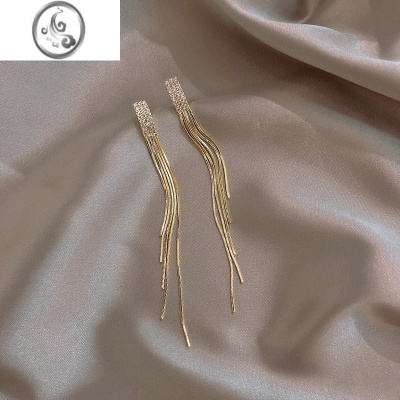 JiMi流苏耳环长款气质超仙网红银针耳饰2023新款高级感银银耳线女