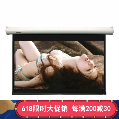 经科JK电动不带拉绳投影幕布M3-FI/300s玻纤幕灰幕133寸16:9