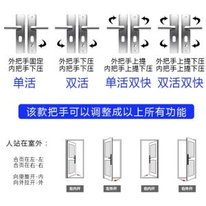 BONJEAN防盗大房把手防撬加厚钢板双快单活双活大锁通用型执手