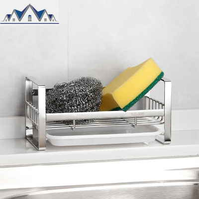 304不锈钢厨房沥水收纳架海绵清洁抹布架水水池台面收纳置物架 三维工匠