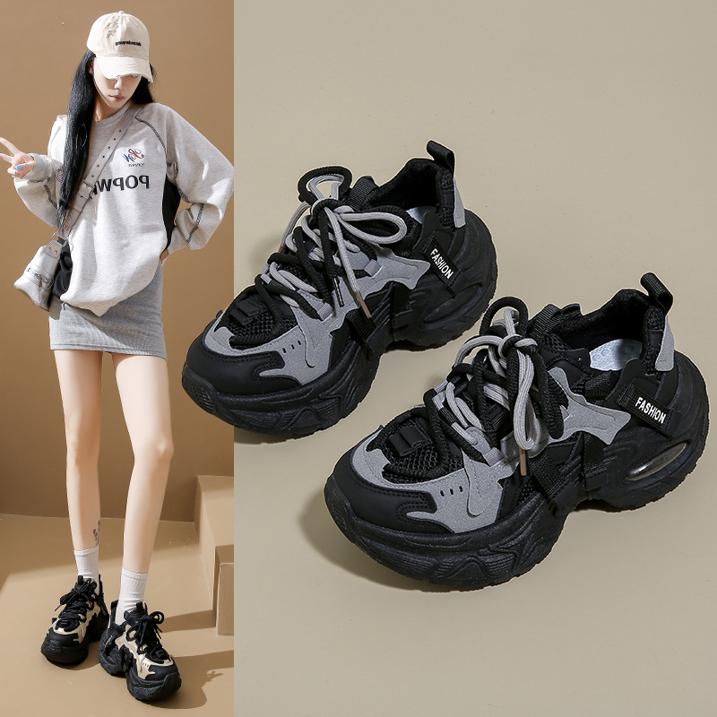 ins韩版新款老爹鞋女秋季跑步休闲鞋厚底增高鞋_1_541