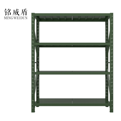 铭威盾消防铁锹镐农具摆放架安保装备器材存放架军绿色拆装盾牌货架1.5米长存放架1500*600*2000