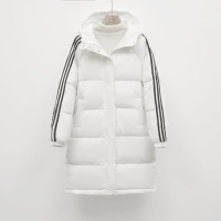 韩版纯色面包服女中长款简约加厚连帽运动宽松羽绒服_426635