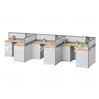 臻远 ZYGW-015屏风工作卡位职员桌办公桌 F型三人位