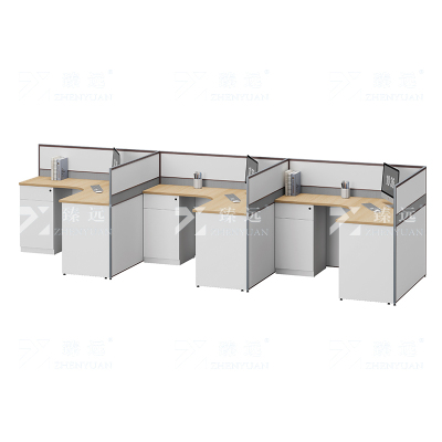 臻远 ZYGW-015屏风工作卡位职员桌办公桌 F型三人位