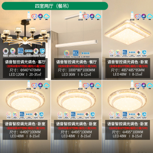 雷士照明后现代轻奢客厅吊灯客厅主灯智能灯具吸顶灯套餐组合