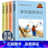 [全4册]快乐读书吧六年级下册 [正版]全套4册鲁滨逊漂流记骑鹅旅行记汤姆索亚历险记爱丽丝漫游奇境记快乐读书吧六年级下课