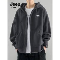 Jeep吉普潮流卫衣男2025新款男秋季重磅连帽开衫外套男款百搭衣服